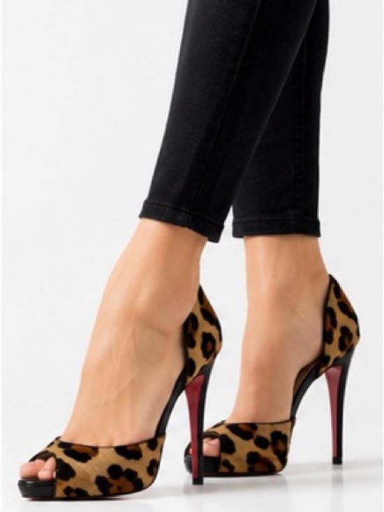 Christian Louboutin Shoes - Authentic Christian Louboutin Maryl Leopard Calf Hair 120 d'Orsay Platform Pumps
